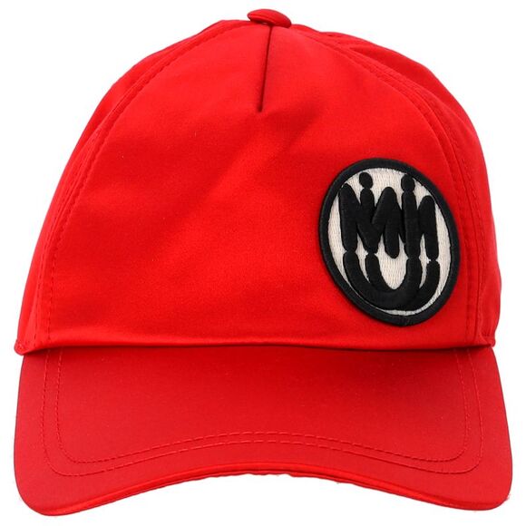 Miu Miu Logo Patch Baseball Cap in Red Canvas - Picture 2 of 12